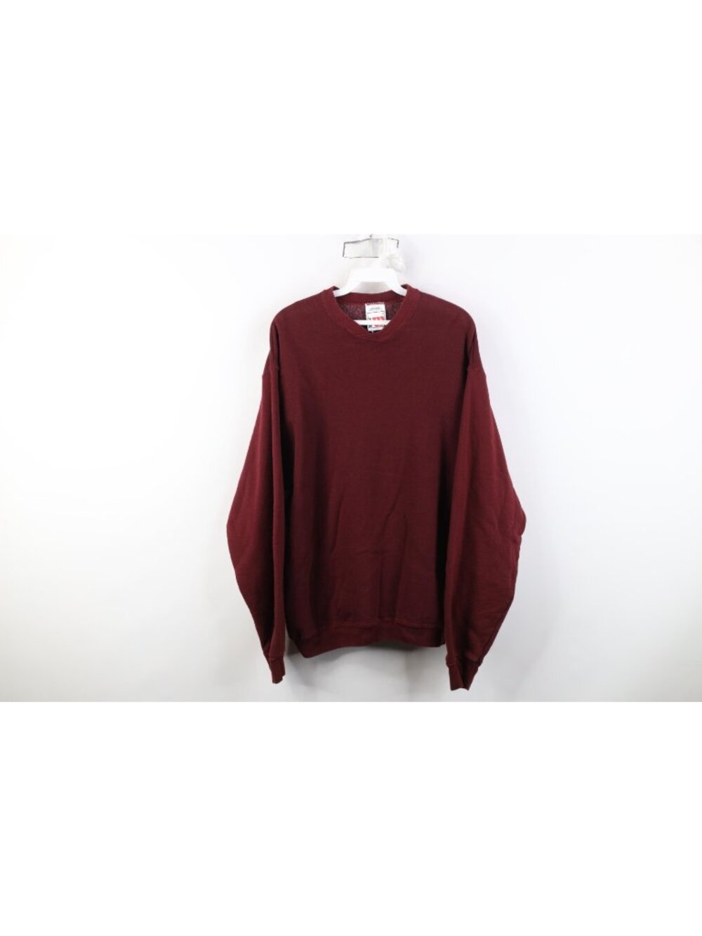 Vintage 90s Wilson Womens Large Faded Blank Crewneck Sweatshirt Burgundy Red